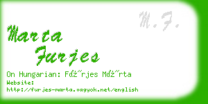 marta furjes business card